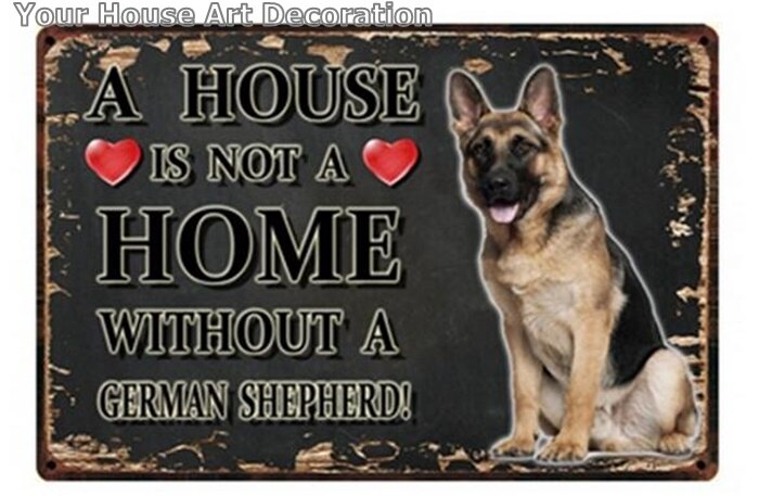 Noir blanc animaux chien métal signe étain affiche une maison Doberman doré Labrador décor à la maison barre mur Art peinture 7.8x11.8 pouces