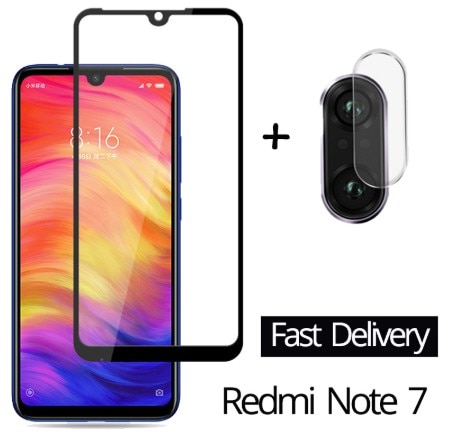 2-in-1 Camera Glass Redmi Note 7 9D Tempered Glass Screen Protector Xiaomi Redmi Note 7 Glass Film redmi note 7 screen protector