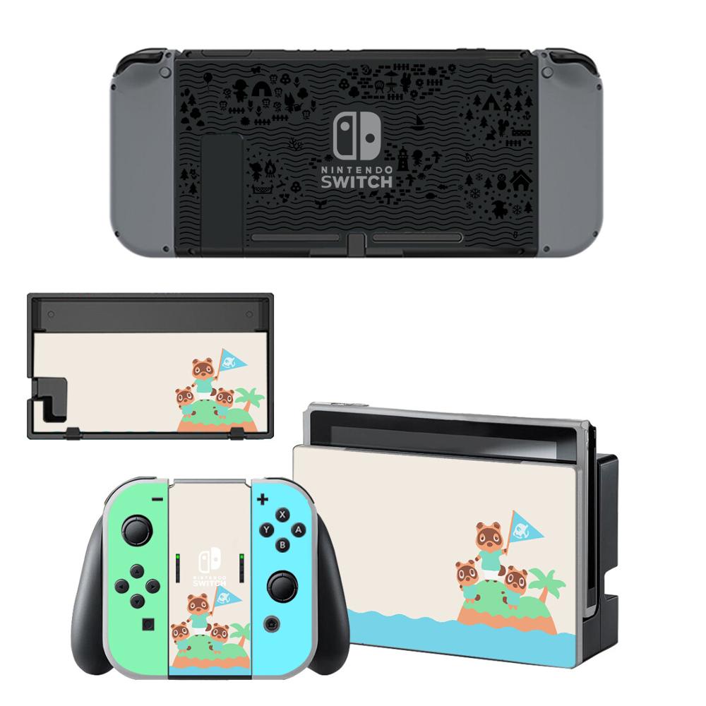 Vinyl Screen Skin Animal Crossing Protector Stickers for Nintendo Switch NS Console + Joy-con Controller + Stand Holder Skins: YSNS2535