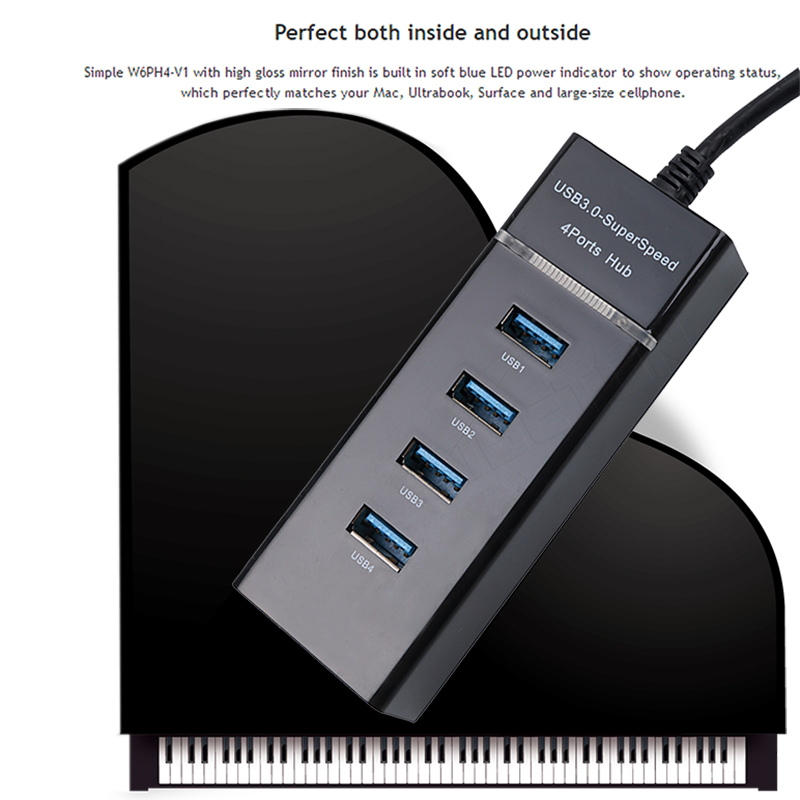 kebidu High Speed USB Hub Mini 4 Ports Hub USB 3.0 USB Splitter Adapter Cable For PC Laptop Computer Accessories