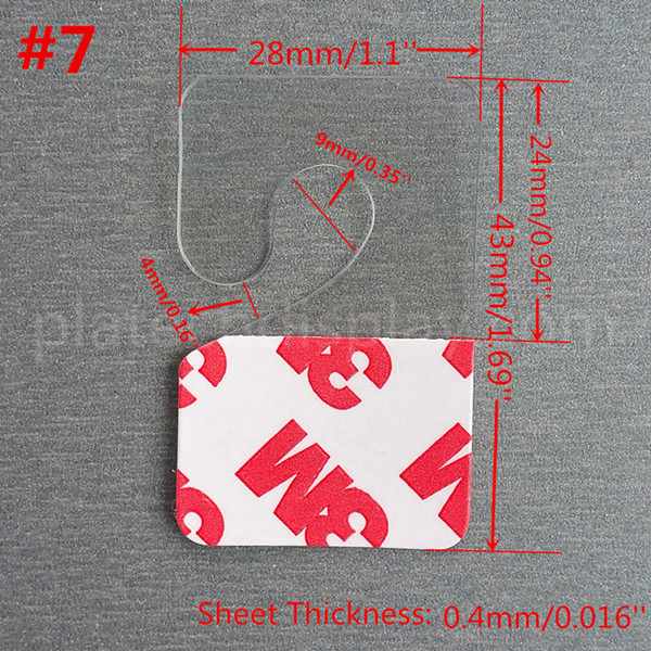 Plastic Pvc Pet Hang Opknoping Tab Haken Op Merchandise Pakket Box Tas Hangers Peghooks Display J-haak Zelfklevende stijl 400 Pcs: 7
