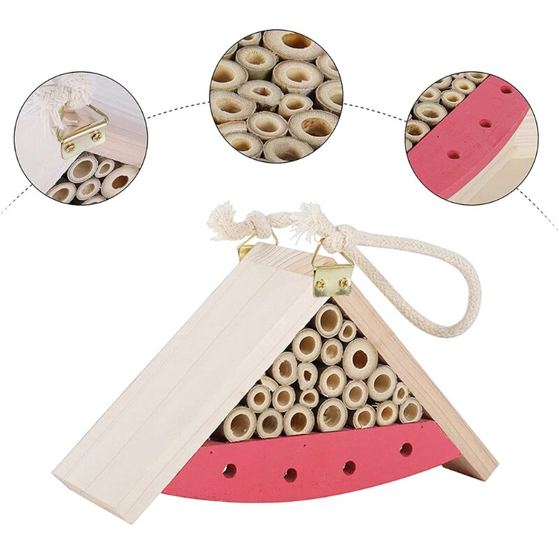 Insect Wooden Hotel Hand-made Bugs Hanging Garden House Perfect Natural Wood Home for Ladybugs Mason Bees Butterflies