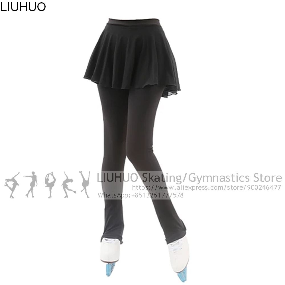 Girls Skating padded Pants skirt Girls Children thin fleece Competition leggings Women Skiing ice skating Trousers Women: Age8-10