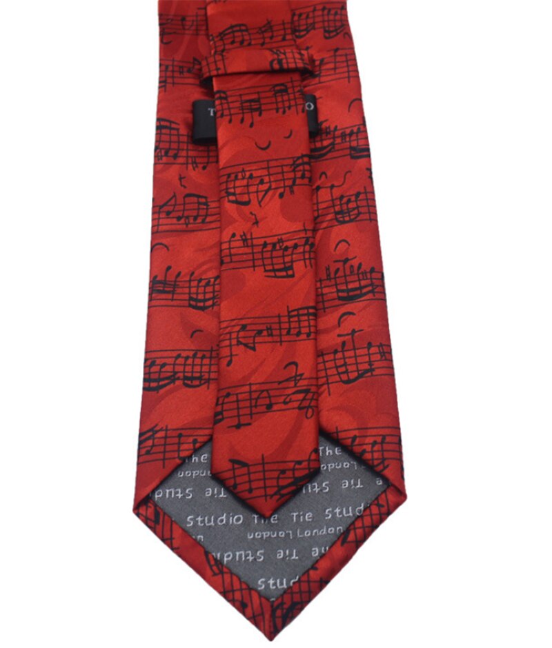 Cravate rouge pour Homme, Cravate décontractée, avec Notes de musique imprimées, style coréen, pour mariage, pour Homme d&#39;affaires,