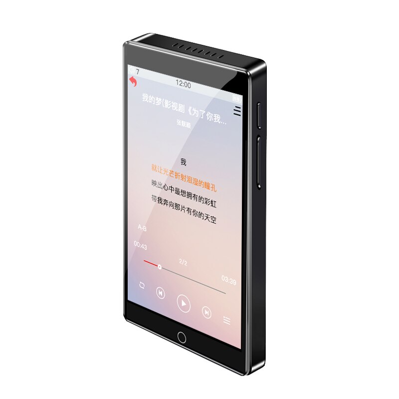 Reproductor de MP3 RUIZU H1 4 pulgadas Touch Sn Bluetooth 5,0 reproductor de música MP4 Video con altavoz incorporado compatible con Radio FM grabación E