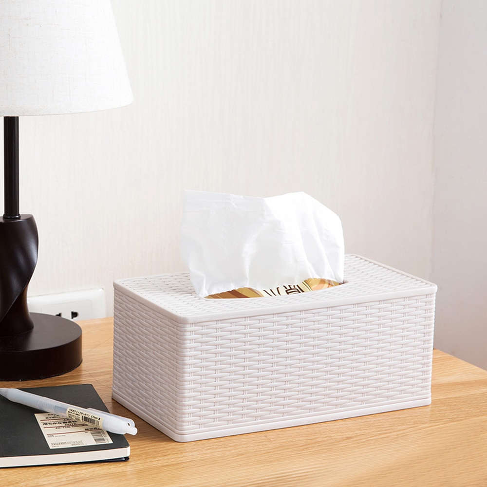Bamboo Striped Plastic Tissue Box Home Desktop Drawer Box Living Room Coffee Table Napkin Storage Box mx3061011