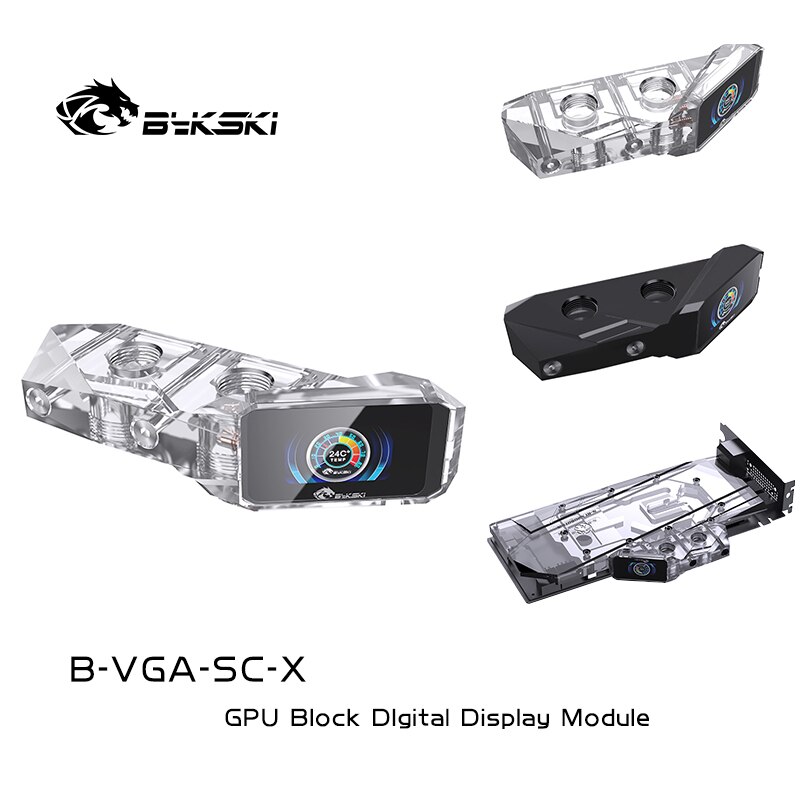 Bykski with digital gpu terminal block for computer gpu cooling water block transparent base kit for computer gpu