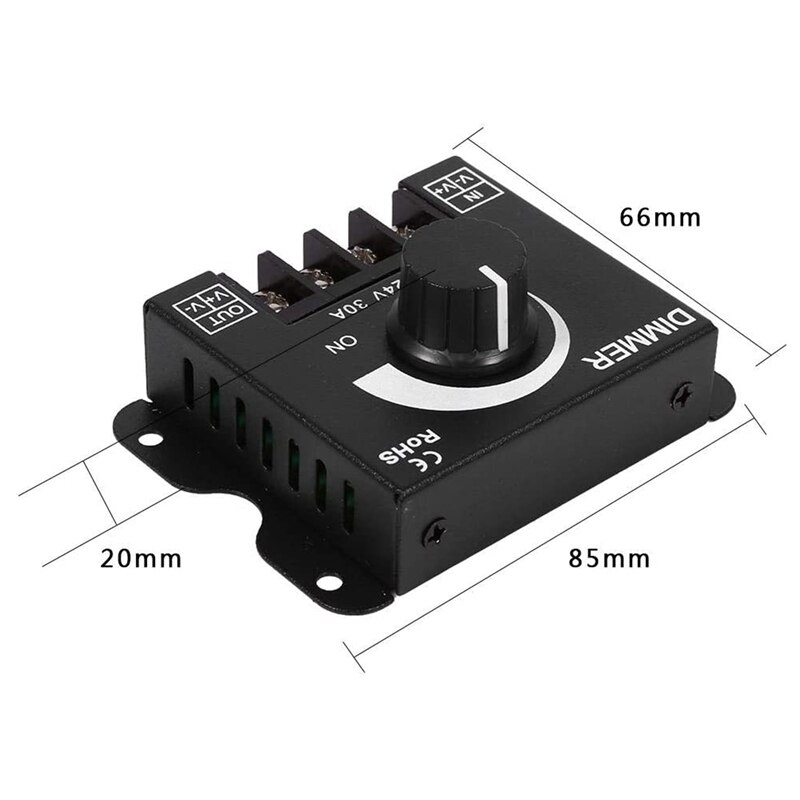 30A LED Dimmer DC 12V 24V 360W Adjustable Brightness Lamp Bulb Strip Driver