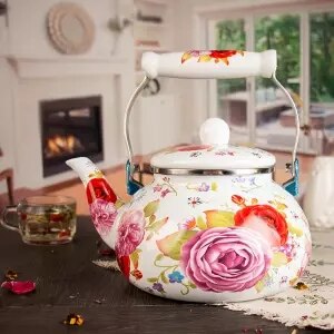 Théière émail santé gaz Induction cuisinière bouilloire gaz maison chaude bouilloire grande capacité cruche émail Pot eau Carafe Camping thé: 2.5L