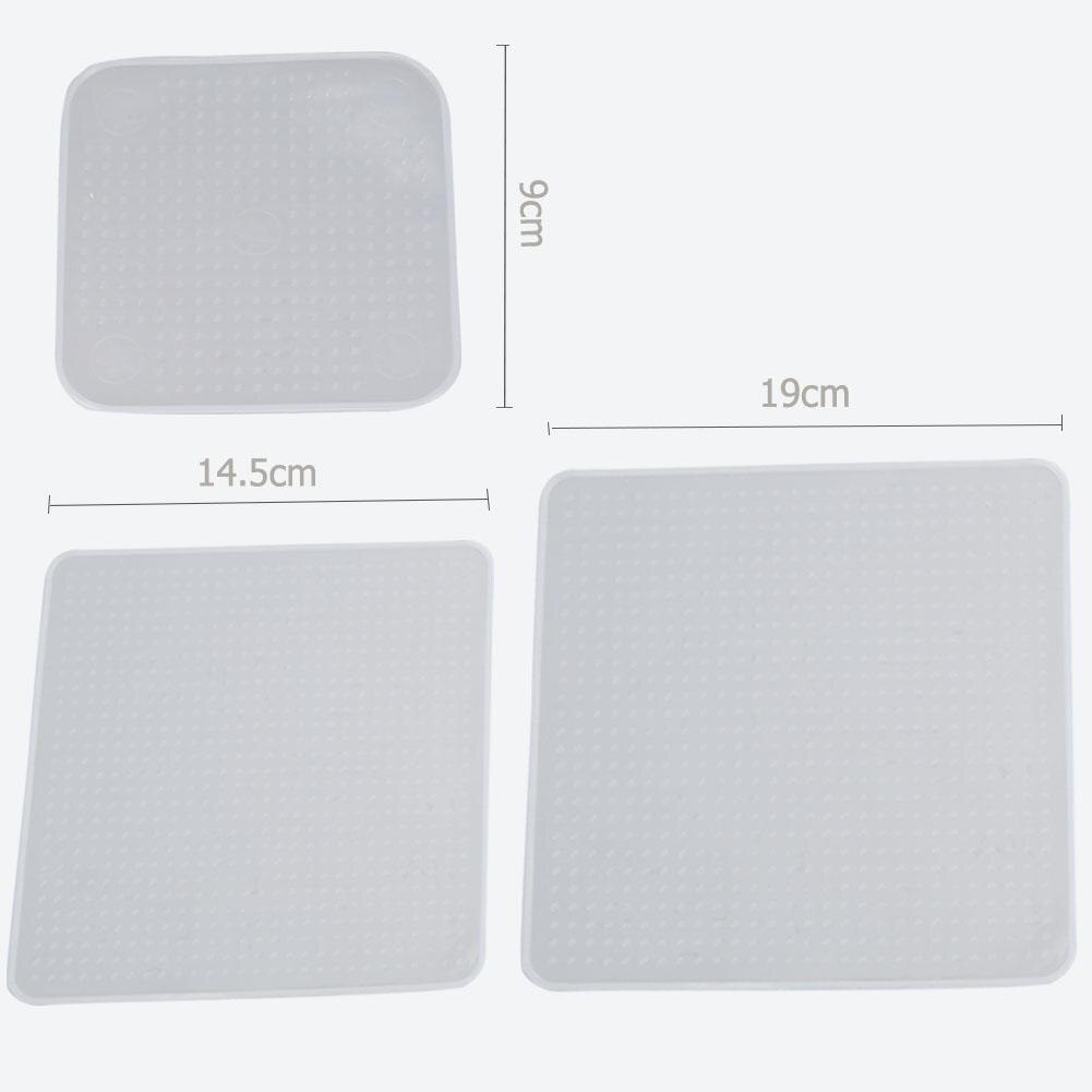 4pcs/set Multi-functional Reusable Silicone Stretch Cling Film Saran Wrap Kitchen Microwave Oven Fridge Seal Bowl Cover Pad