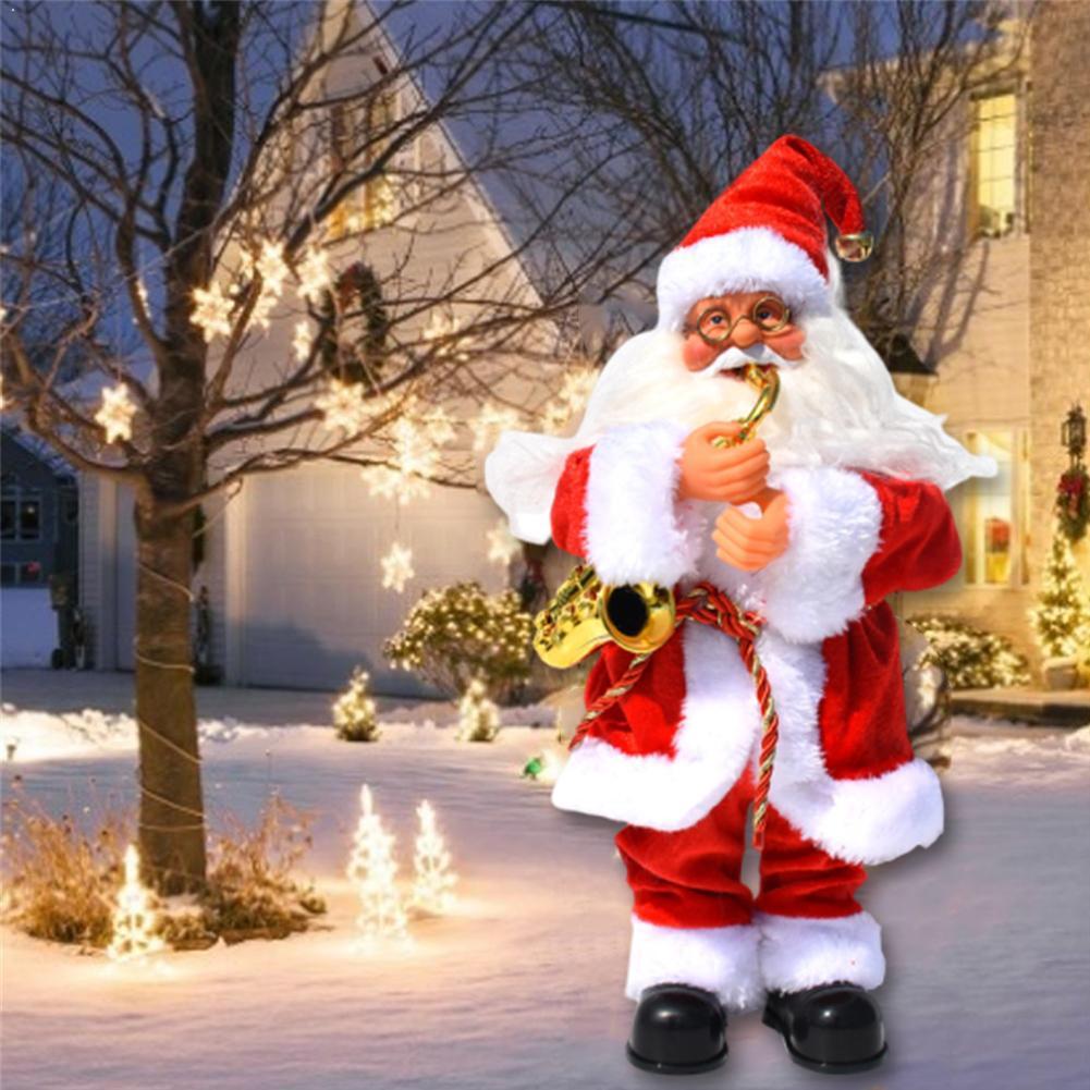 Danza Santa Claus música navidad niños juguetes nuevas decoraciones invertidas juguetes de calles niños adornos eléctricos Navidad I0B6