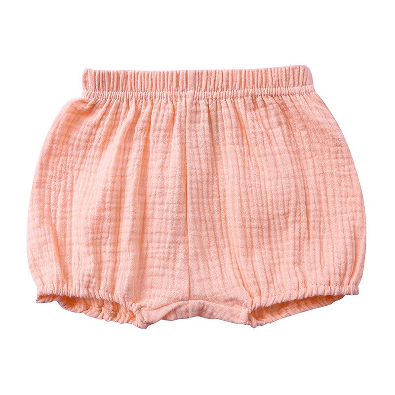 Zomer Baby Chiffon Casual Grote PP Shorts Baby Effen Kleur Katoen Linnen Bloeiers Peuter Meisjes Brood Broek: Roze / 24M