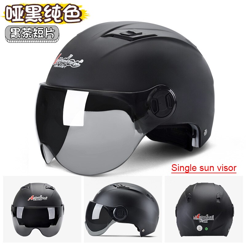 ANDES Helmet Electric Motorcycle Summer Seasons Gray Men Lady Half Helm Locomotive Cute Summer Full Helmet Light: 10