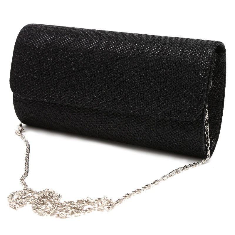 Women's Evening Shoulder Bag Bridal Clutch Party Prom Wedding Handbag: Black