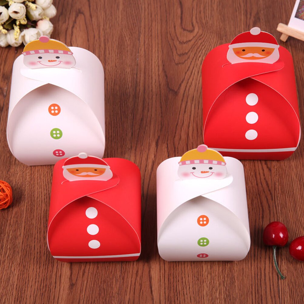 12pcs Wrap Storage Candy Box Paper Goodies Apple Treats Packaging Bags Holders Boxes for Festival Party