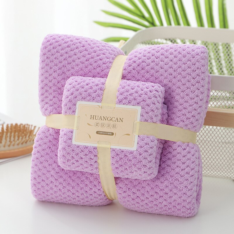 Luxury Bathroom Towel Set Quick Drying Microfiber Hair Towels Soft Absorbent Bath Towel Set 35x75cm+70x140cm For Women Man: 18