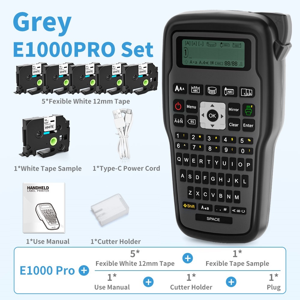 E1000PRO Portable Industrial Label Printer Compatible with Ordinary labels,Heat Shrink Tubing, Cable Labels, Ribbon Labels etc.: Red