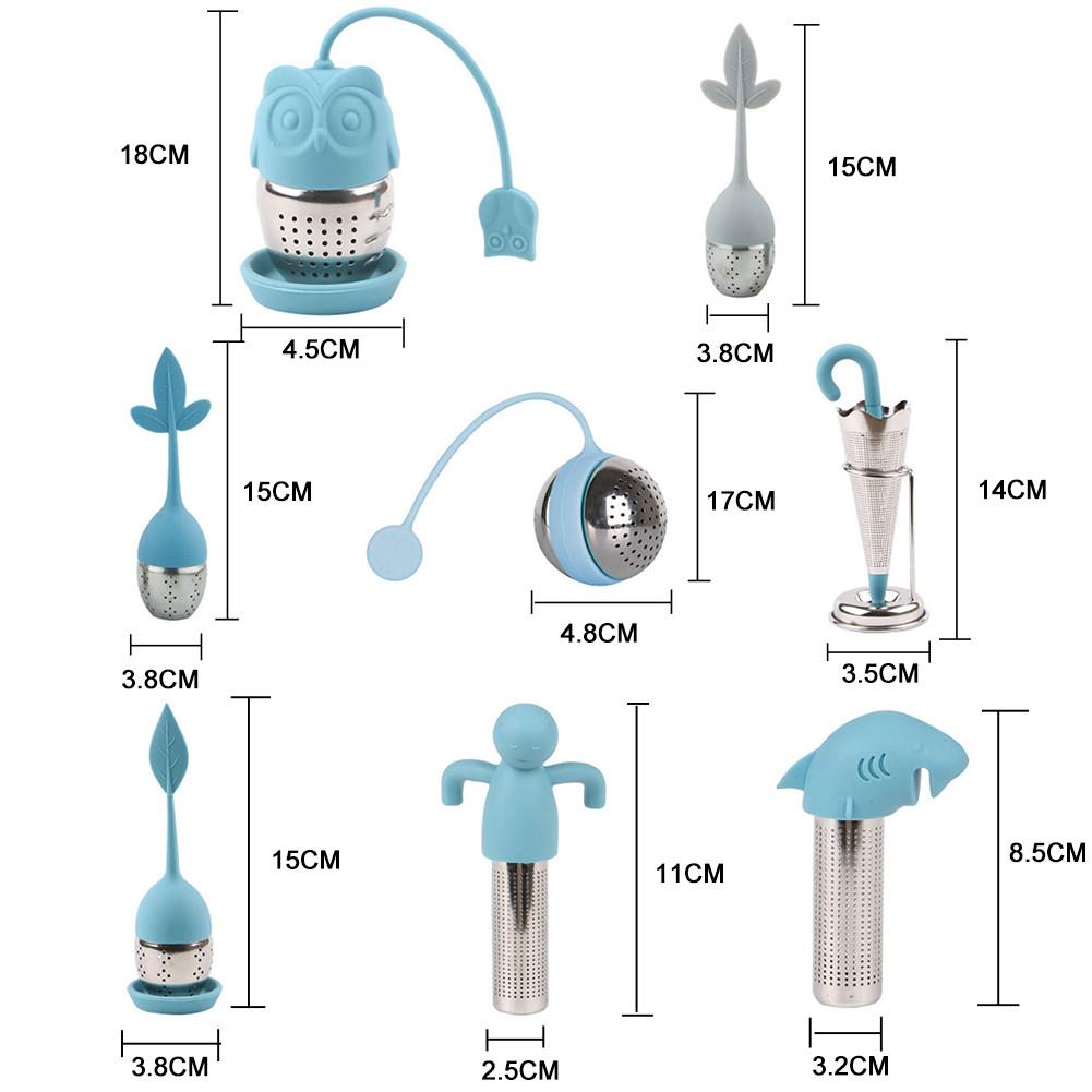 Silicone Tea Infuser Reusable Tea Strainer Sweet Leaf with Tray Novelty Tea Ball Herbal Spice Filter Tea Tool