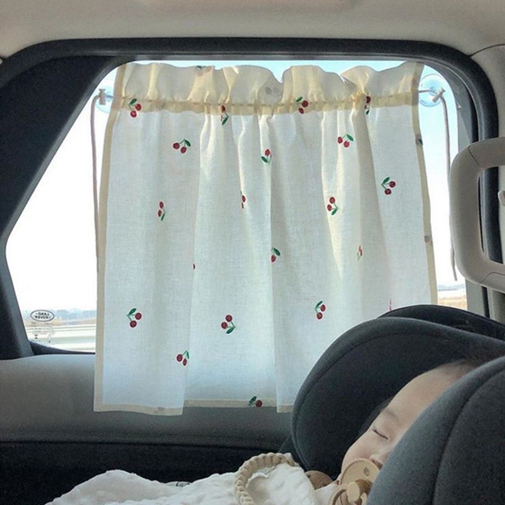 Ins Style-cortina bordada para coche de bebé, parasol de protección solar para ventana, protección UV para niños