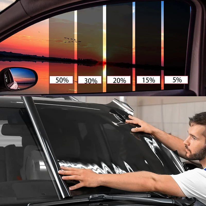 Bil vlt 1%-50%  solskjerm vindusglass klistremerkefolier toning toningsfilm bil hjem sol uv-beskyttelse klistremerker biltilbehør