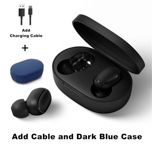 Xiaomi Redmi AirDots S Bluetooth 5.0 Wireless Earphone TWS Left Right Low Lag Mode Bluetooth 5.0 Noise reduction Headset: Cable Darkblue Case