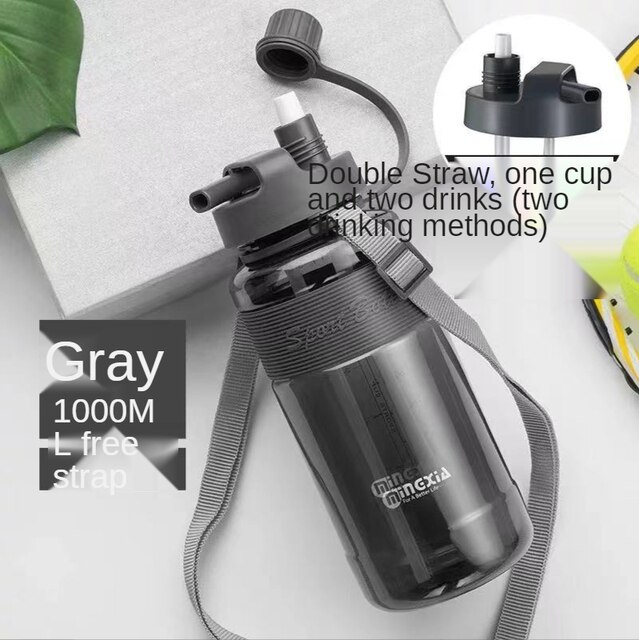 1L 2L 3L Large Capacity Sports Water Bottle Portable Debris Water Cup With Straw Outdoor Camping Picnic Climbing Water Bottle: E