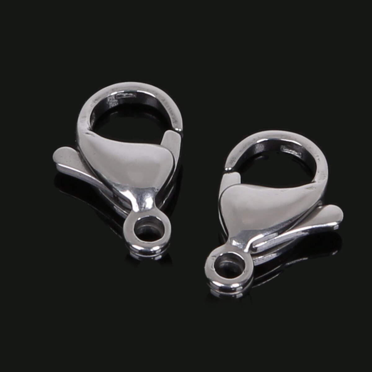 10pcs Stainless Steel Lobster Clasps For Bracelets Necklaces 9-15mm Hooks Chain Closure Findings Accessories For Jewelry Making