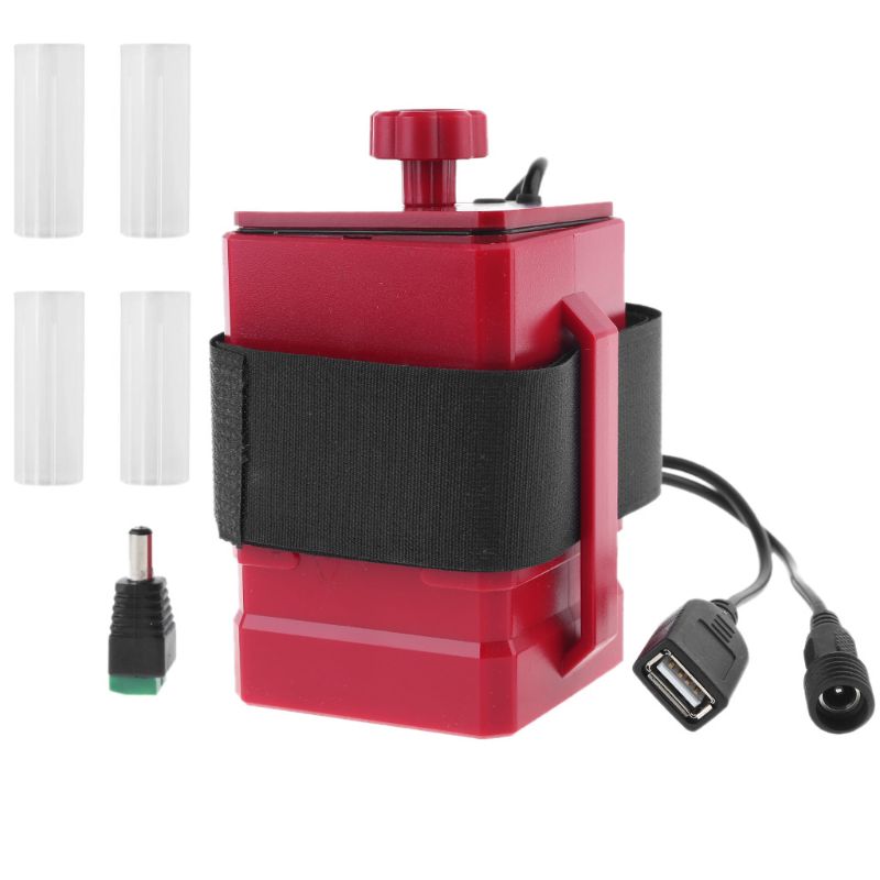 Waterproof DIY 4x 18650 26650 Battery Case Box Cover with 16.8V DC and 5V USB Power Supply for Bike LED Light Cellphone Tablet