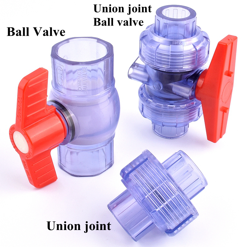 20 ~ 50mm UPVC transparent Einweg Klappe Rückschlagventil Aquarium Aquarium Union gemeinsam Kugelhahn Garten Pipeline Entwässerung Rückschlagventil