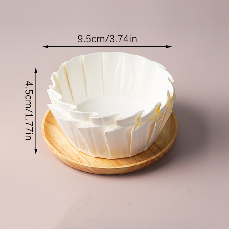 50pcs Basque Cheesecake Oil Paper Tray Foldable Cake Mold Disposable Release Mousse Cake Paper Baking Oil Proof Edge Paper