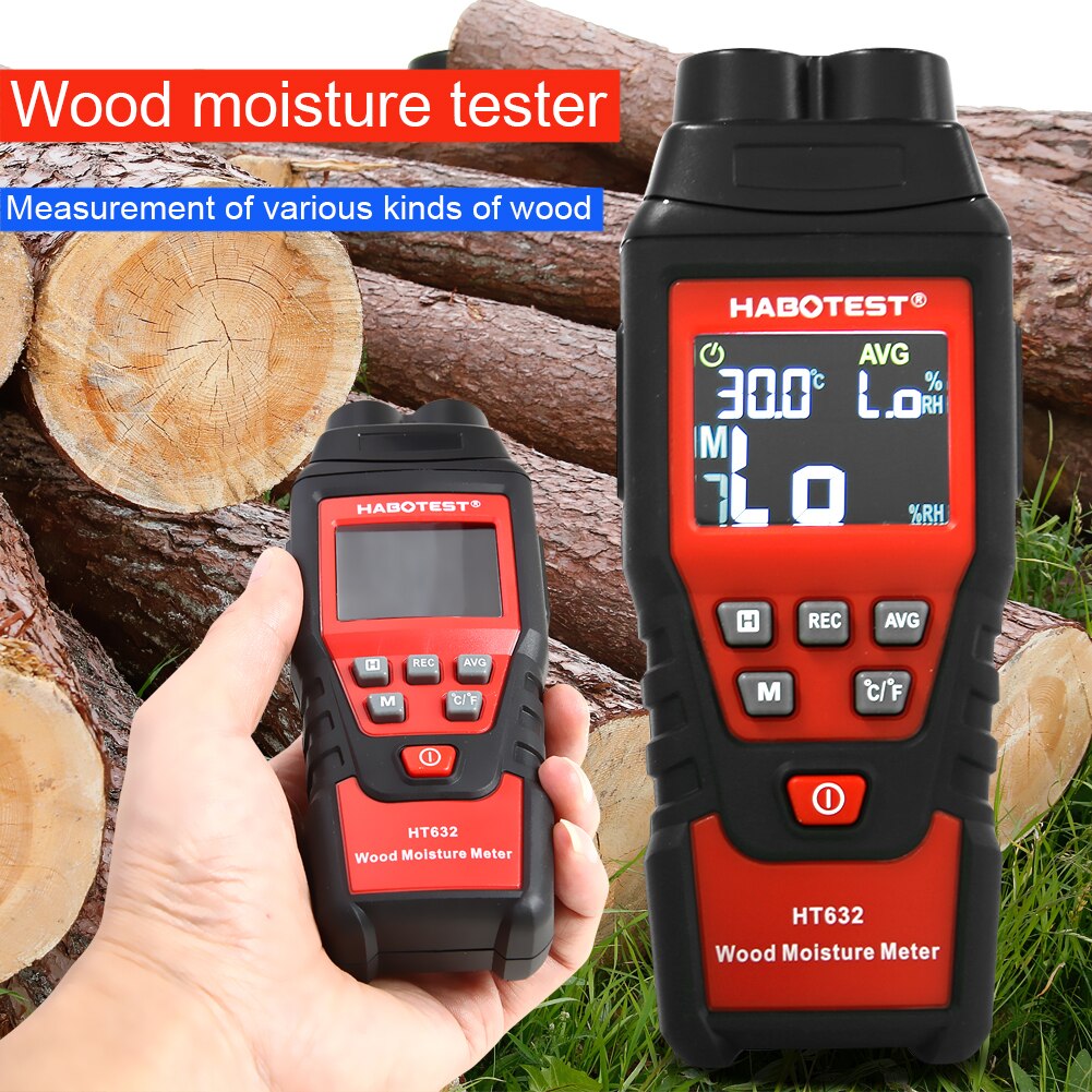 Digital hygrometer Moisture Meter for wood /cardboard Lumber Humidity Tester Fast & Precise Microwave Measurement LCD display