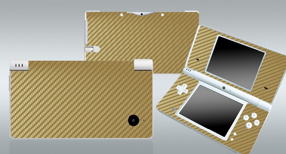 Golden Carbon Vinyl Skin Sticker Protector voor Nintendo DSI NDSI skins Stickers