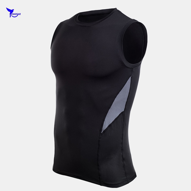 Dry fit ærmeløs herre løbevest gym fitness skjorte sommer slim tank tops sportsvest bodybuilding træning singlet