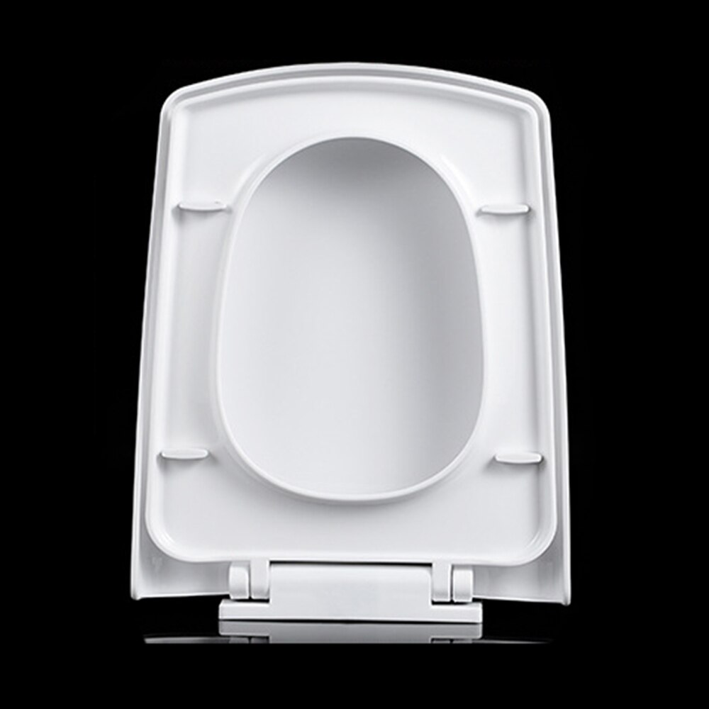 Toilet Lid Close Heavy Duty Elongated White Square PP Material Bathroom Replacement Easy Clean Slow Universal Round PP Seat