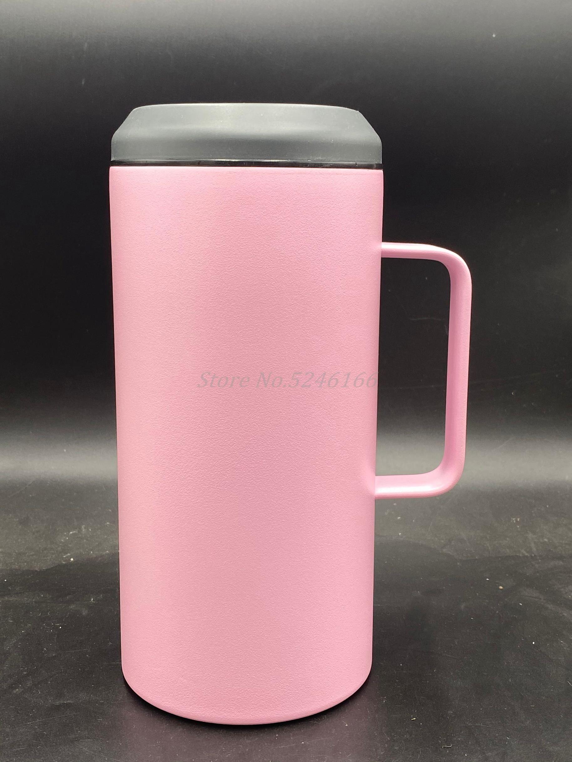 40Oz Cola Bier Koeler Met Handvat Rvs Geïsoleerde Kan Koeler Bier Kouder Keeper Bier Fles Kan Houder Base verstelbare: Roze