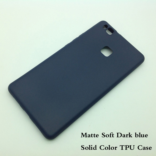 Coque de protection arrière Ultra-mince en TPU et en silicone pour Huawei P9lite, couleur unie mate: Dark blue