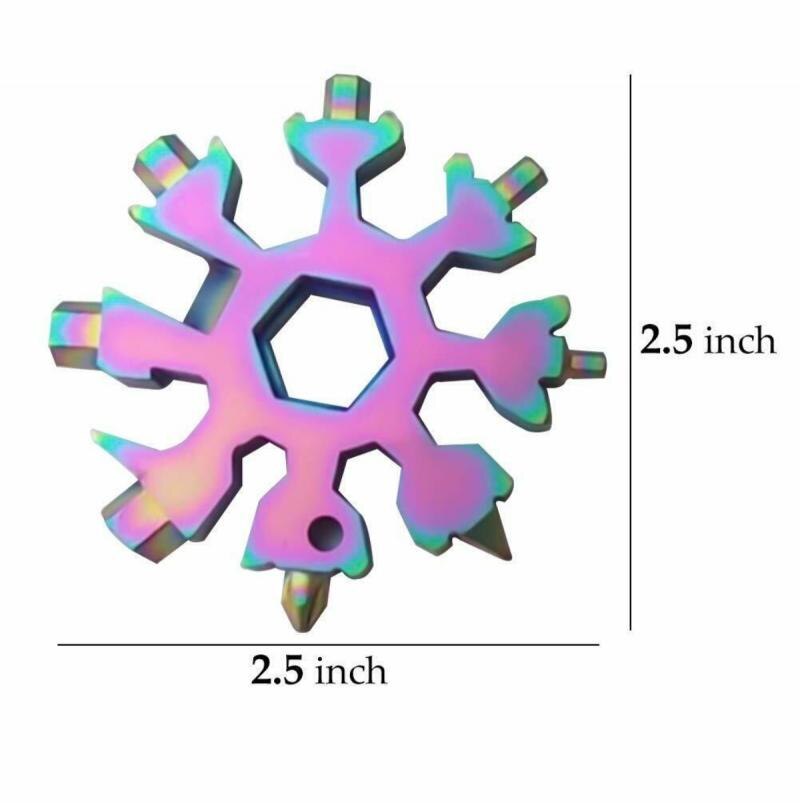 Clé tournevis multifonction 18-en-1 acier inoxydable flocon de neige multi-outil Cutter carte combinaison avec porte-clés en Stock