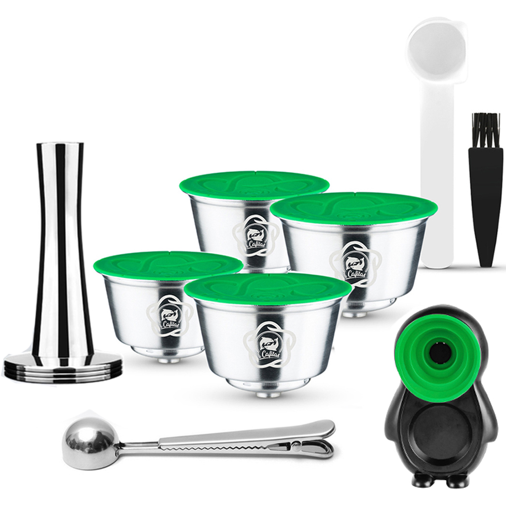 Kapsułka do kawy dla Dolce Gusto Mini Me kapsułka do kawy wielokrotnego użytku piccolo xs kapsułki filtry Crema ze stali nierdzewnej icafilas: Brązowy