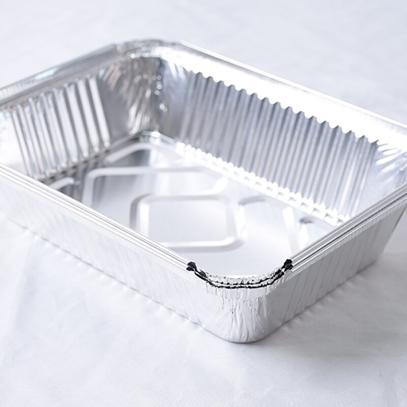 50pcs 1750ML Aluminum Foil Containers With Lid For Restaurant Take-Out Packing Food