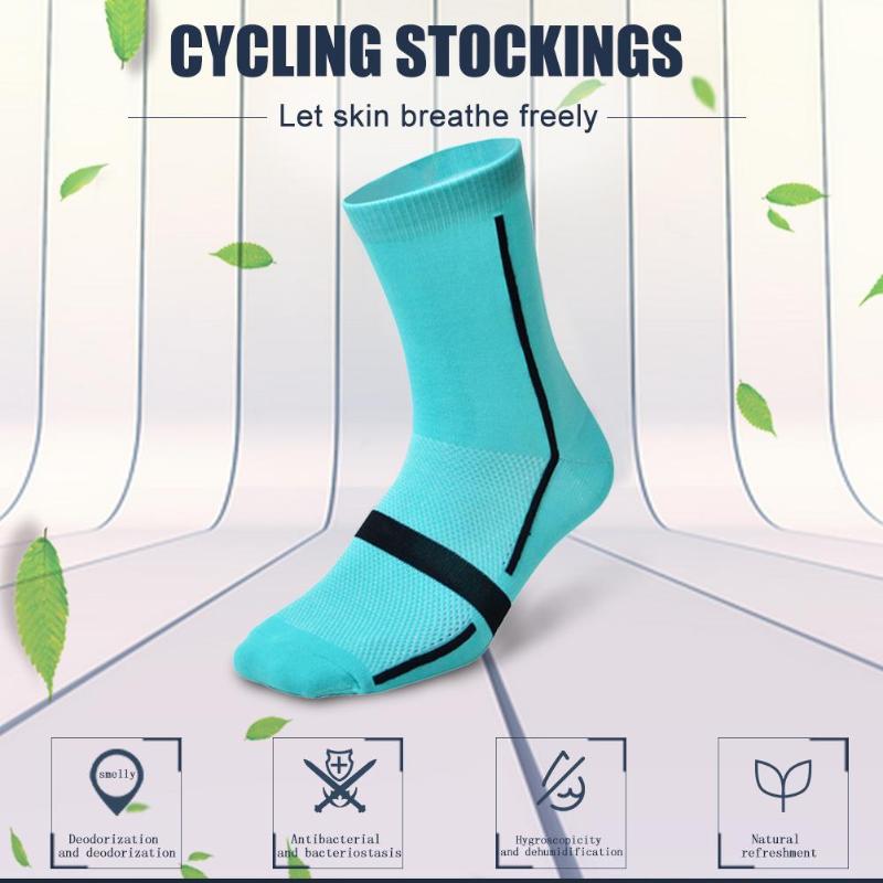 Andningsbara cykelstrumpor cyklar strumpor sportstrumpor löpning fotboll basket fotboll strumpor män kvinnor