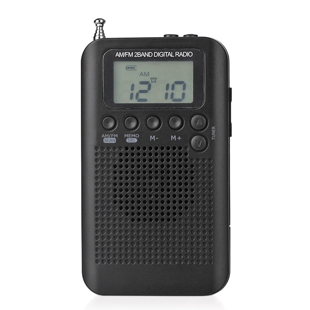 Radio de bolsillo con pantalla Digital, HRD-104 de Radio AM FM portátil con altavoz de conductor de 40mm, música portátil ligera