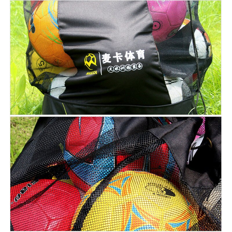 MAICCA Tragbare FußBall bälle tasche Super große für Basketball Volleyball Handball Rucksack Sport Ausbildung durchführung Netz taschen