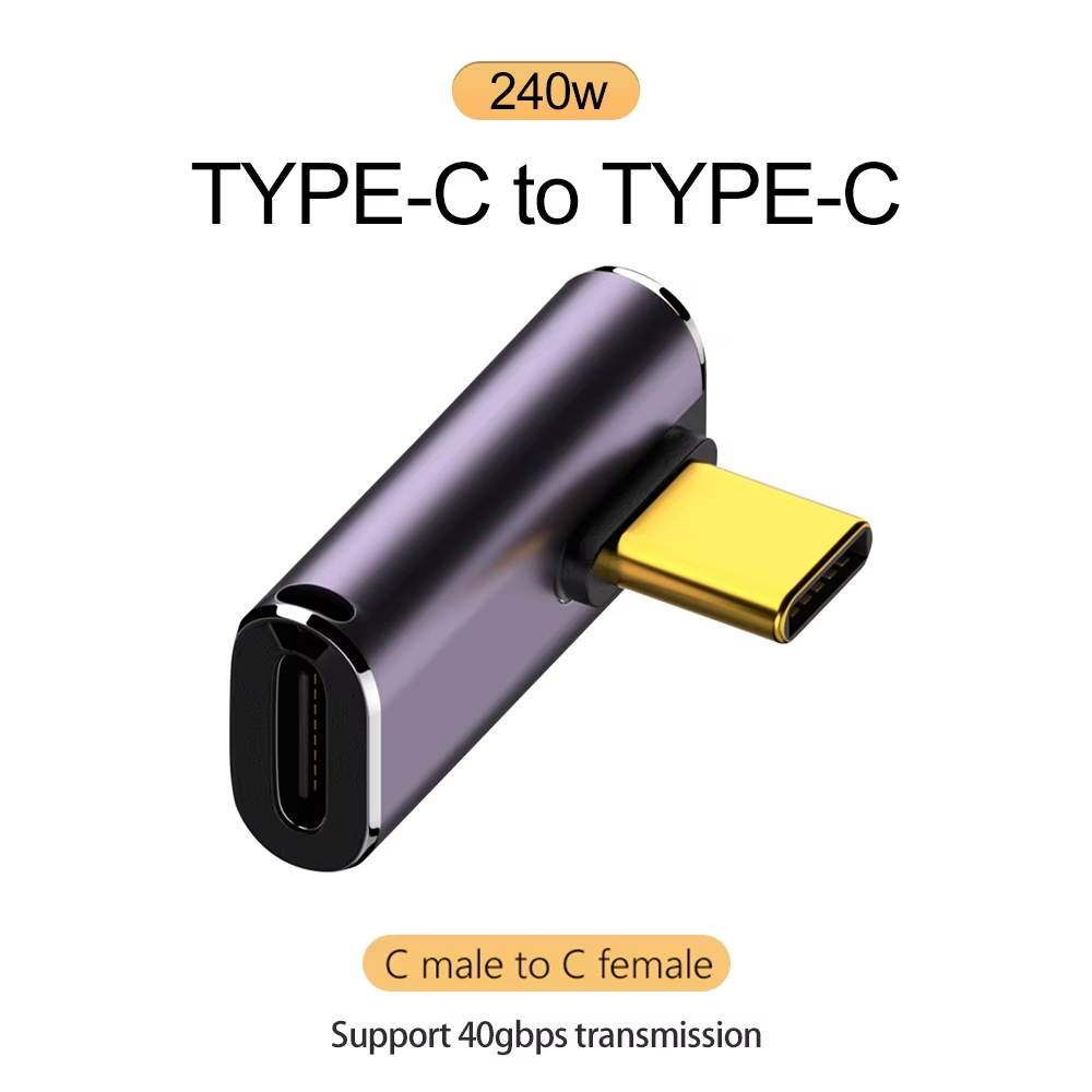 5A 240W USB4 OTG Type C To C Thunderbolt 4 Extension Cable Adapter L Style Male To Female To Female For Phone Laptop PC 40Gbps: Yellow