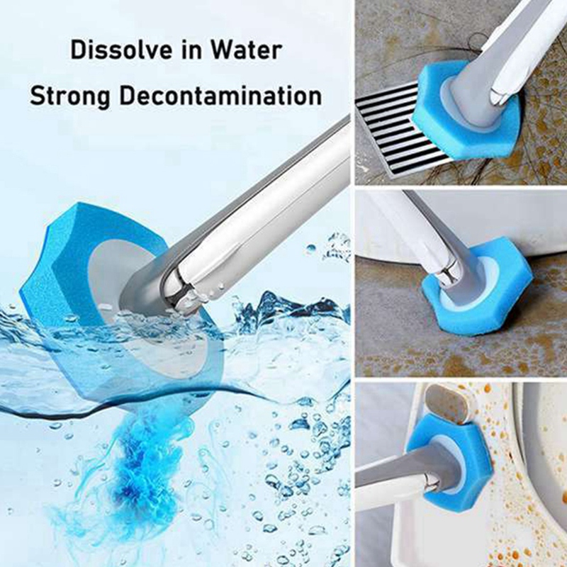 Sistema de limpieza de inodoro desechable, recambio de cepillo fresco, recargas, 40 Recargas