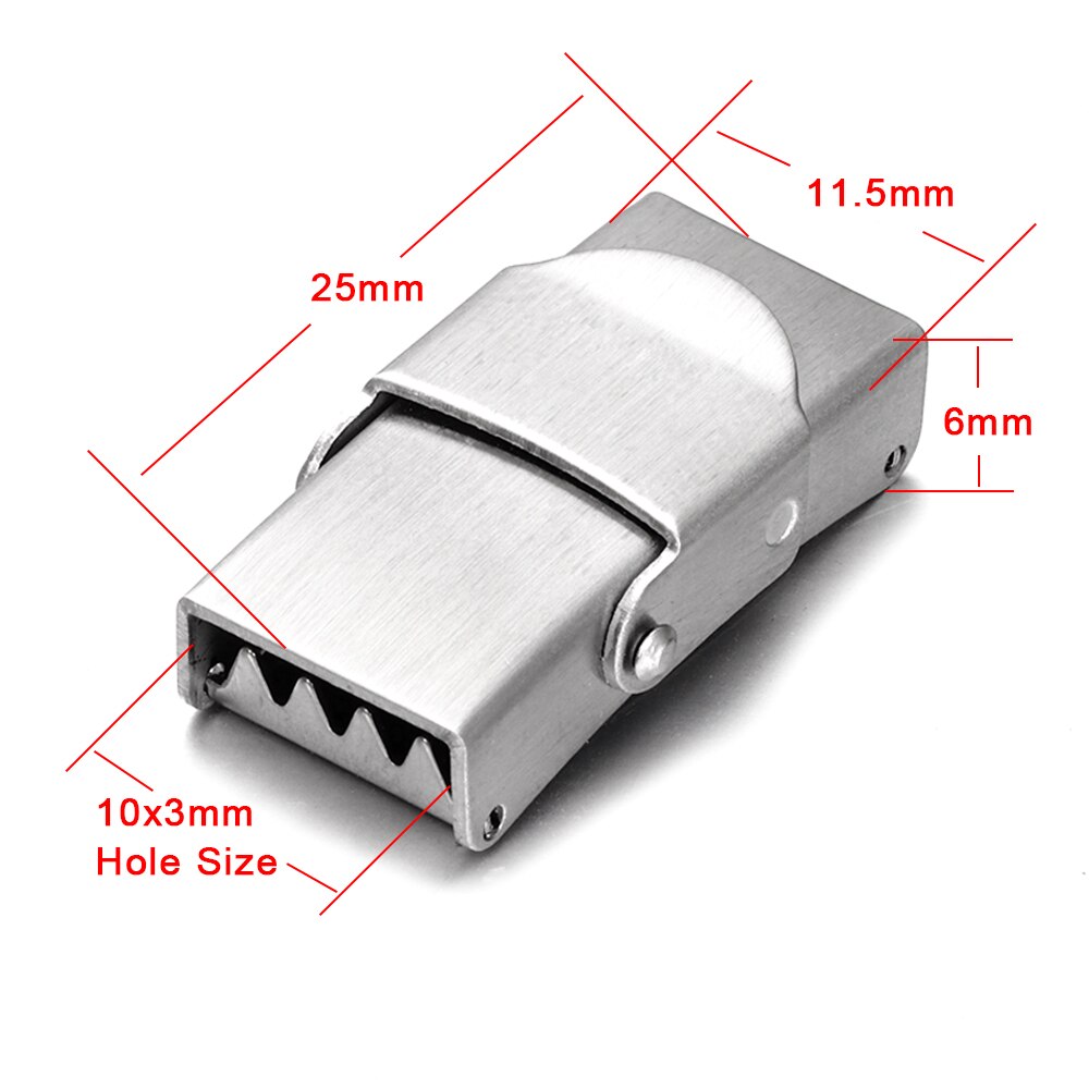 10pcs Stainless Steel Clasp Crimp Jaw Hook Watch Band Clasp for Leather Silicone Bracelet Jewelry Making DIY Connect Lace Buckle: Brush  Fit 10x3mm