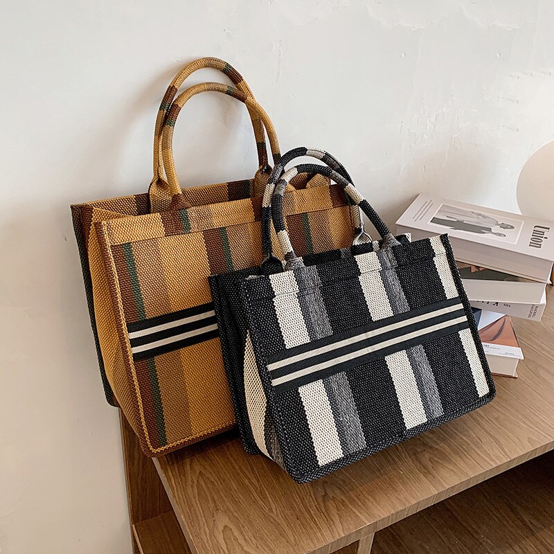 Arrivals Lady Large Capacity Handbags Casual Plaid Shopping Bag Travel Shoulder Bag Female CN(Origin) kawaii bag