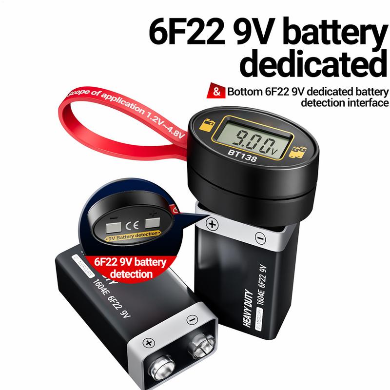 Battery Load Tester Magnetic Battery Meter Analyzer Monitor Portable Household Monitor Meter For AA C D 9V Batteries Voltage And