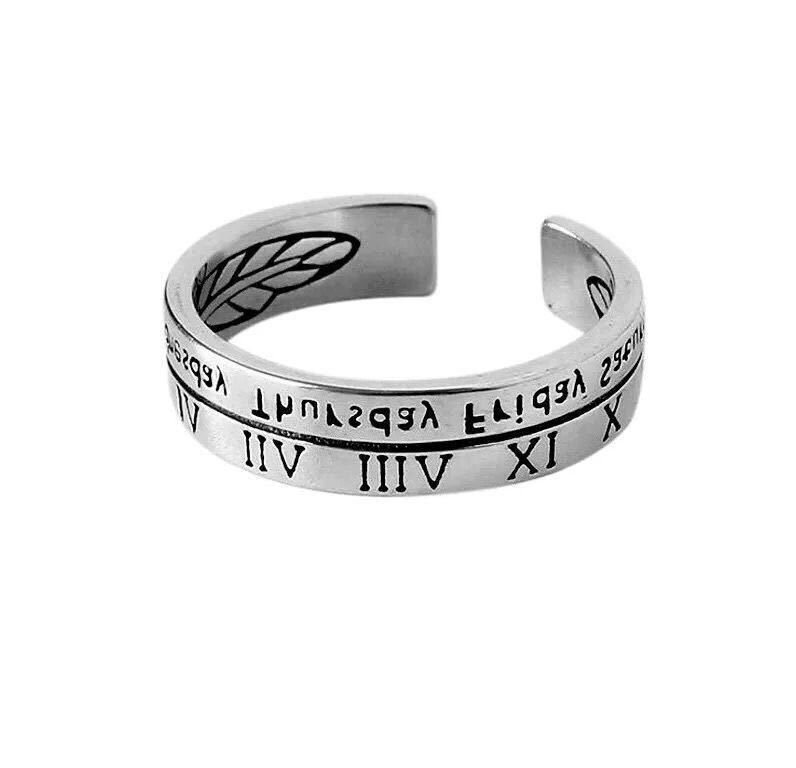 Enkelhet klokke ring retro sølv farge legering musikk noter ring ball dating ring kvinner jenter smykker justerbar åpning: Wn942-8
