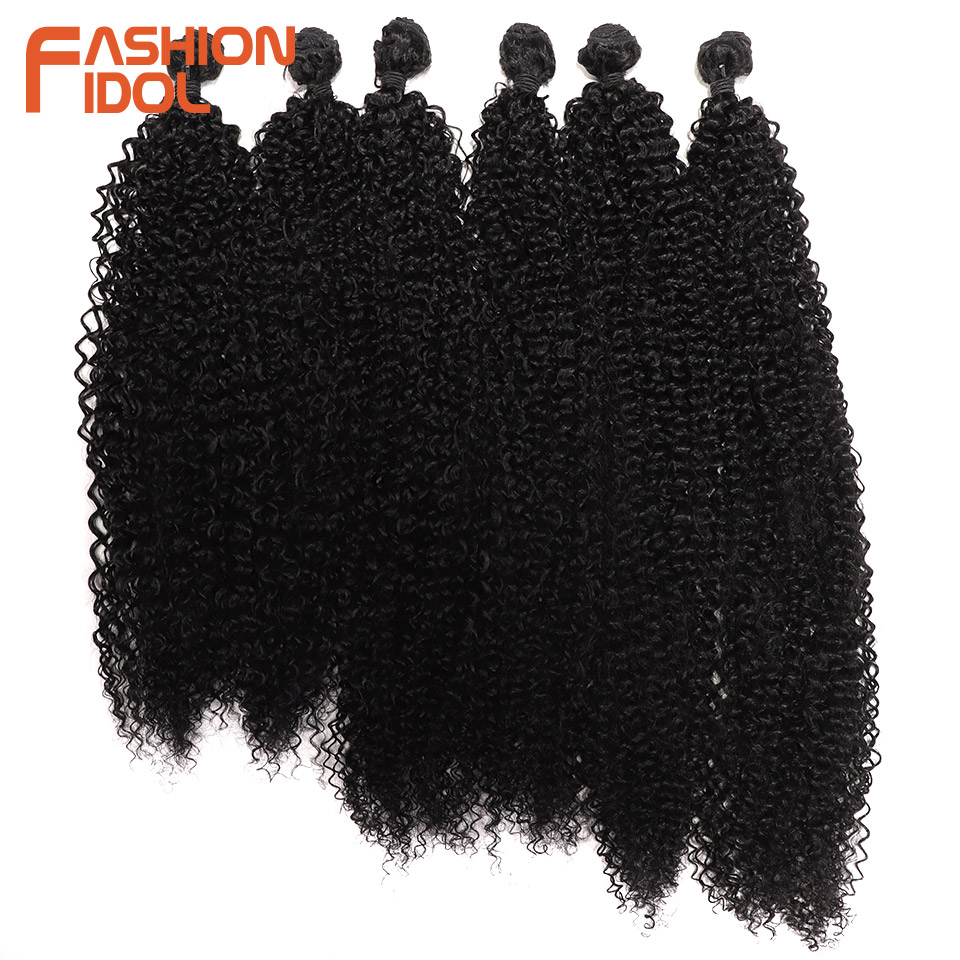 IDOL Afro Kinky Curly Hiukset Synteettinen Hiustenpidennys Ombre Blonde 20-24 Tuumaa 320g: #1b