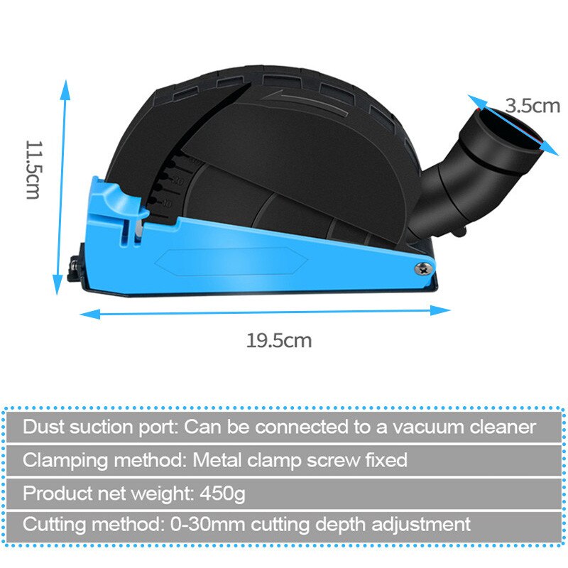 Universal Surface Cutting Slotted Dust Shroud For 100/125 Angle Grinder 4 Inch to 5 Inch Dust Collector Attachment Cover Hood